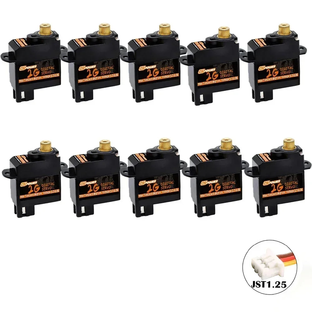 DSPOWER 2g Plastic/Metal Gear Motor Mini Micro Servos for RC Car Airplanes Fixed-wing Quadcopter Boat Plane Robot Wltoys Axial