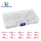 15Kinds 150PCS 5X20MM Fast-blow Glass Tube Fuses Car Ceramic Fuse Tube Assorted Kit 5*20 with Box fusiveis 0.1A-30A Household