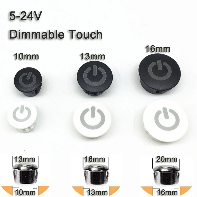 Dimmable Touch Sensor Button Smart Home Switch Controller for DC 5V 12V 24V Closet Corridor LED Strip Light Switch Customized