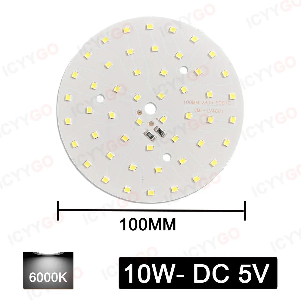 10PCS DC5V Round LED Lamp Panel 3W 5W 10W SMD5730 SMD2835 Warm White Highlight Round Round Aluminum LED Lamp Panel
