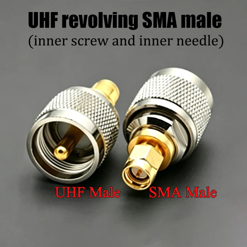 SMA to UHF PL259 SO239 RF Coaxial Adapter Converter Kit 50 Ohm Low Loss Connector for Amateur Radio WiFi/Antenna/Signal Booster