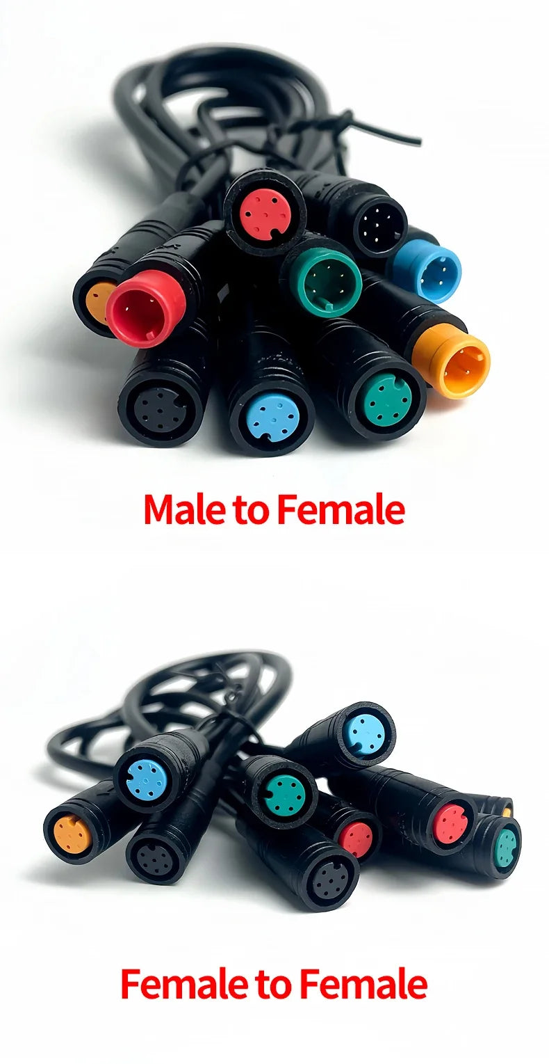 4/10Pcs M8 2 3 4 5 6 Pin Electric Bicycle Butt Joint Plug Waterproof for Ebike Display Cable Female Male Optional Connector 25CM
