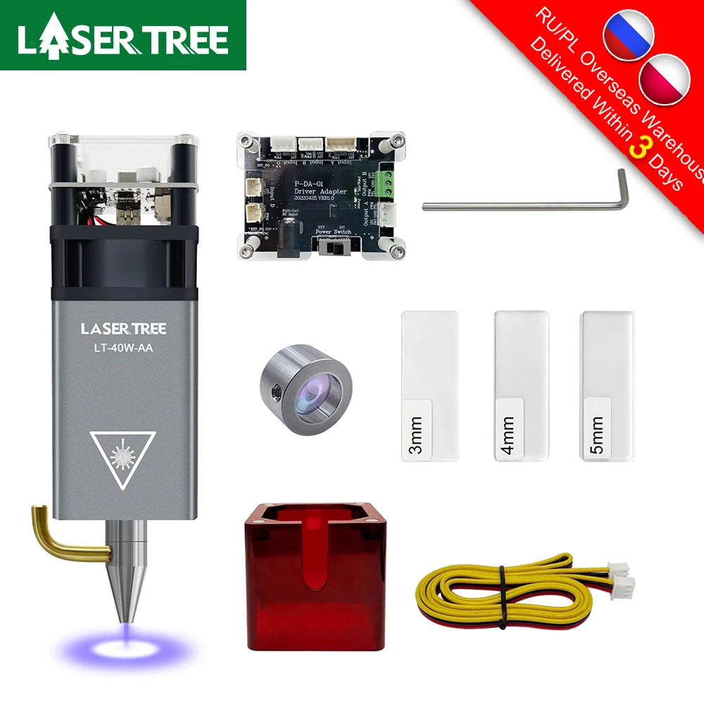 LASER TREE 20W/10W/5W/4W Laser Head For CNC Engraver Wood Cutting DIY Laser Tools 450nm TTL/ PWM Blue Light Laser Module