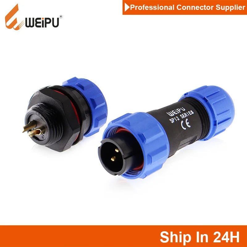WEiPU SP13 Plastic M13 Waterproof Circular Power Plug Socket Wire Joint Connector 2 3 4 5 7 9Pin for Solar Audio Visual System