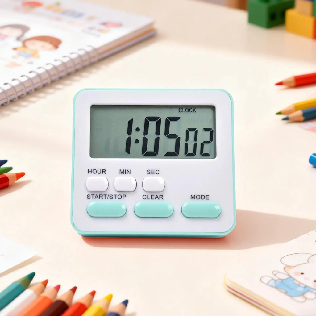 Silent Timer Small Digital Clocks Student Bedroom Study Timer Alarm for Kids Adults Boys Girls Classroom Grilling Baking Meeting