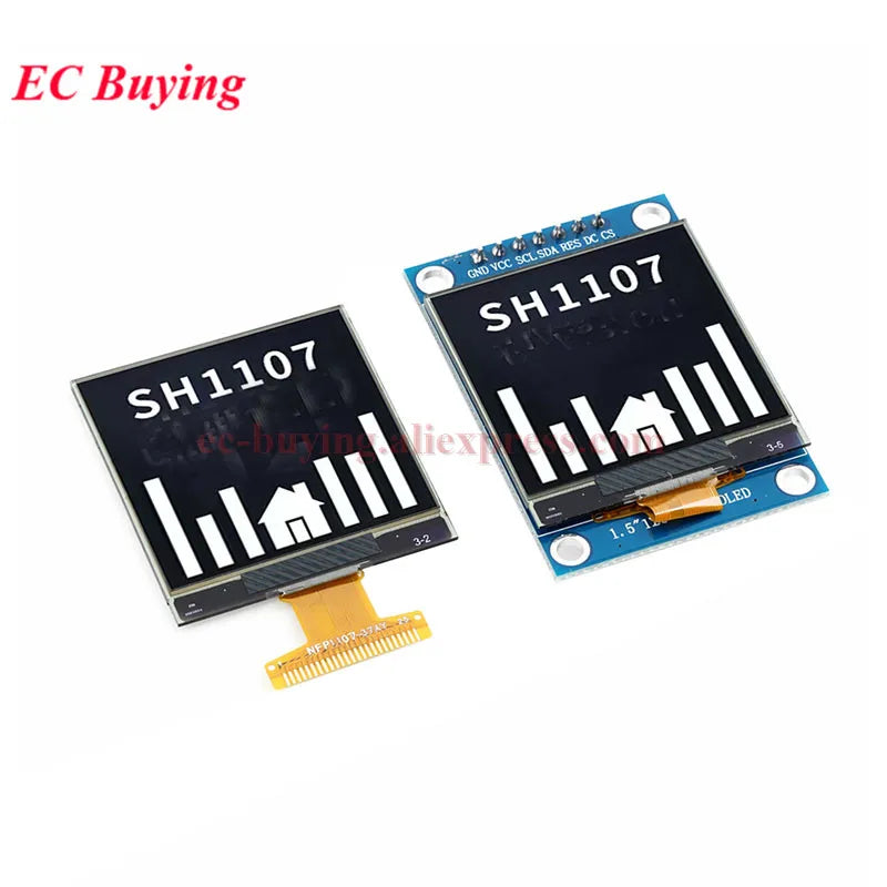 1.5 Inch OLED LCD White Display Module 1.5'' 128*128 Driver SH1107 COG I2C IIC SPI Serial Port 4PIN/7PIN Bare Screen 24PIN/25PIN