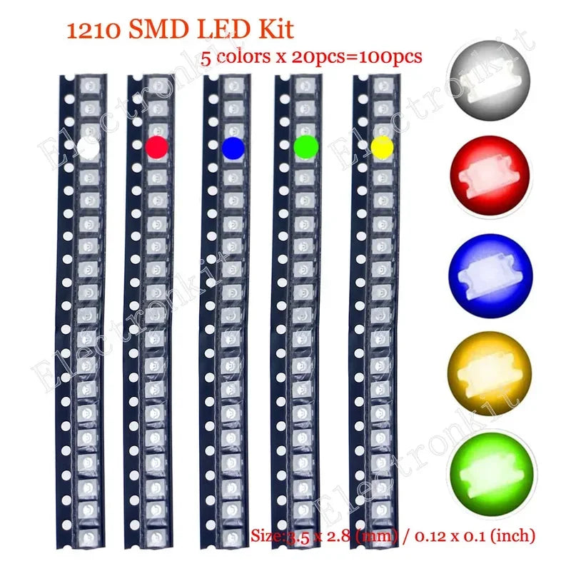 0402 0603 0805 1206 1210 5730 5050 SMD LED Diode assorted kit warm cool white red Green Blue yellow orange pink fast flashing