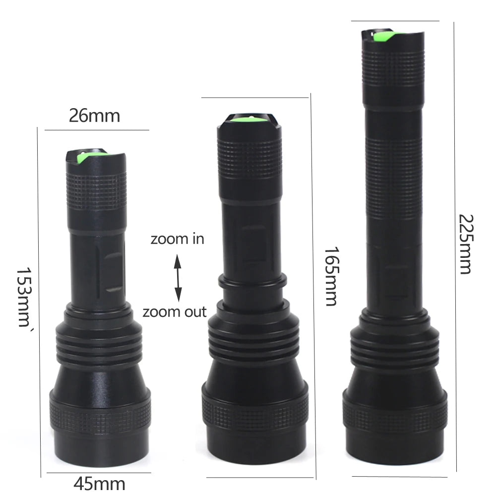 500Yards C14 Tactical Infrared Flashlight IR 850nm 940nm LED Zoomable 1 Modes Hunting Torch 18650 Night Vision infrared Device