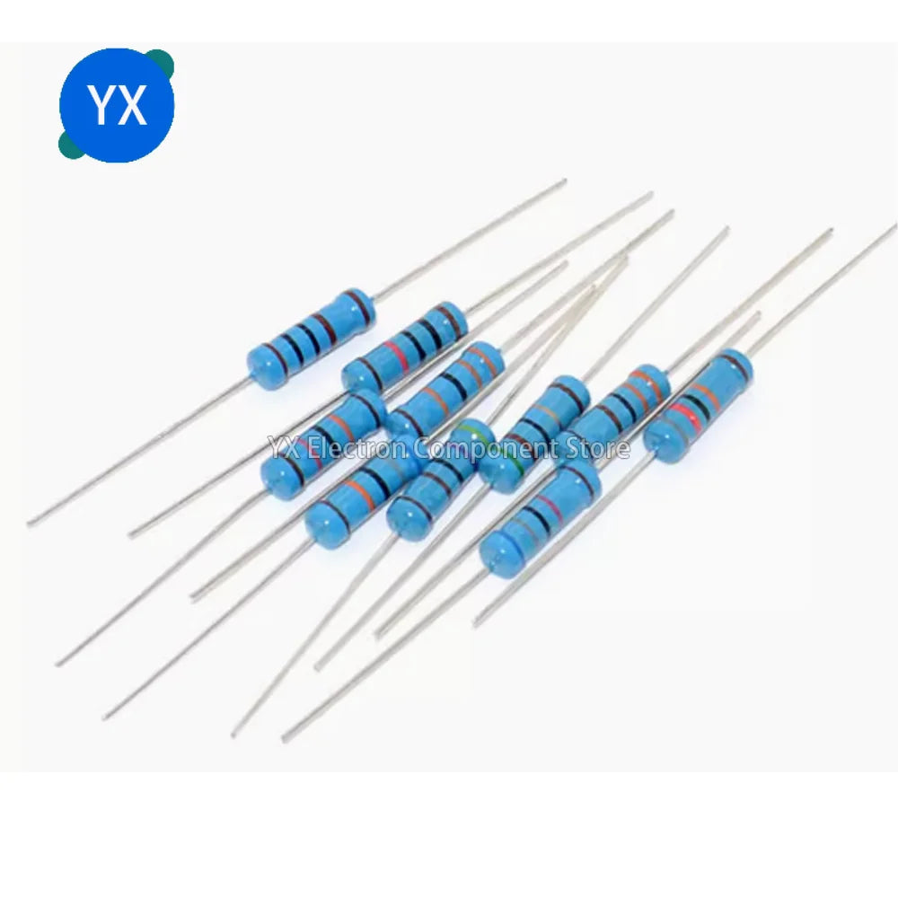 20PCS 3W Metal Film Resistor 1% Five-color Ring Power Resistor 0.1R~1M 3.3 4.7R 10R 100R 220R 470R 1K 2.2K 10K 22K 4.7K 100K Ohm
