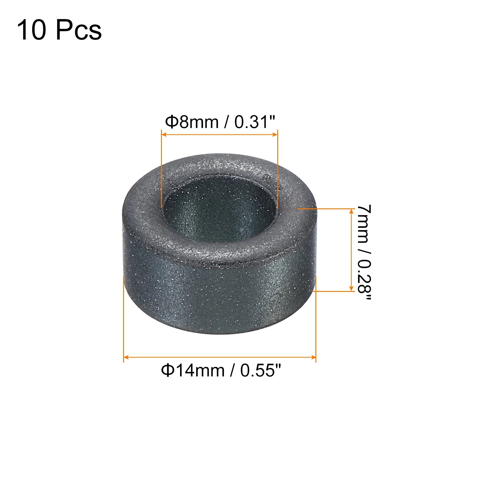 10Pcs 9.5-25mm OD Ferrite Toroid Core Transformer Inductor Coil Ring Black for EMI/RFI Filters Audio Transformers LED Lighting