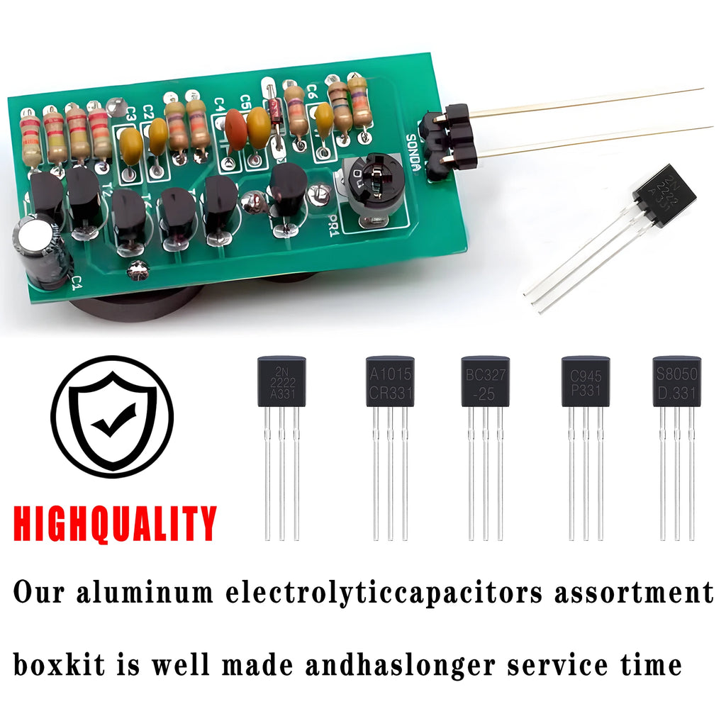240pcs 24 Values BJT Transistor Kit Pnp Npn 20 Values a1015 2n2222 Bc327 Bc337 c1815 s8050 s8850 c945s9014 s9015 s9018 2n5551
