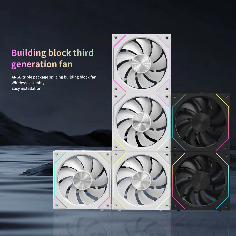 Coolcirc 120mm Modular Wireless Splicing 12CM PC Case Cooling Fan ARGB Infinite Mirror For Computer 120 240 360 Water Cooler