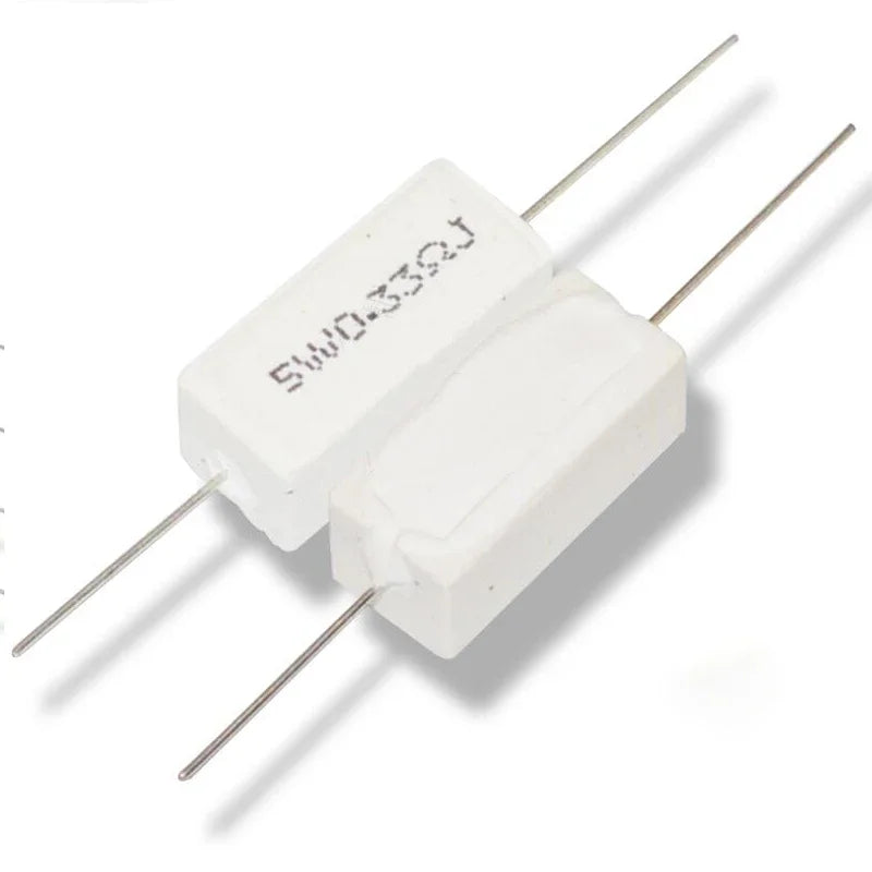 10pcs 5W 5% Cement Resistor Power Resistance 0.1 ~ 10K 0.1R 0.5R 1R 10R 100R 0.22 0.33 0.5 1 2 5 8 10 15 20 25 30 100 1K 10K ohm