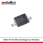50PCS SD05.TCT 5U SD12.TCT 6U SOD-323 SD05 5V SD12 12V 350W Single Line TVS Diode for ESD Protection SMD