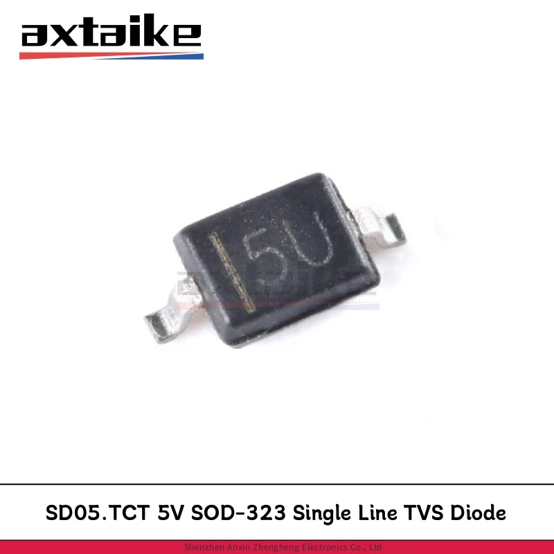 50PCS SD05.TCT 5U SD12.TCT 6U SOD-323 SD05 5V SD12 12V 350W Single Line TVS Diode for ESD Protection SMD