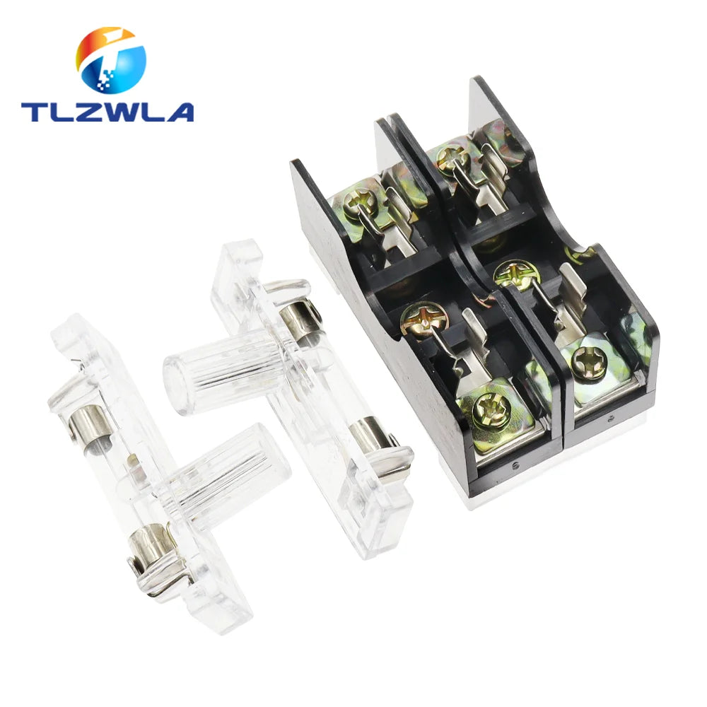 6X30mm 220V Glass Fuse Holder FS-101 FS102 FS103 Din Rail Mount Single Pole 6*30 Fuse Casing 0.5A ~ 30A