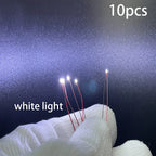 10pcs 0805 FLASHING LED SMD Lamp Wired Micro Litz Led Pre-soldered Chip Wired 30cm 3V Railway Model Toy Light DIY Leads Wires