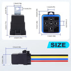 1PC 12V 40A Relay 5 Pin Waterproof Auto Relay Heavy Duty 12AWG and 16AWG Car Relay Kit with Harness Set for 12 Volt Automotive