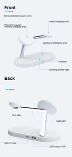 3 in 1 Magnetic Wireless Charger For iPhone 16 15 14 13 12 Fast Charging Station for Apple Watch 10 9 8 7 6 5 4 Airpods 2 3 Pro