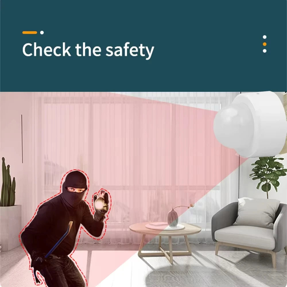 PIR Motion Sensor ZigBee Human Body Infrared Induction Detector Linkage Auto Home Security Alarm for Tuya APP Movement Monitor