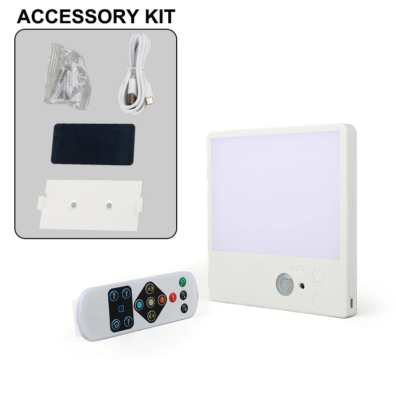 4000mAh Motion Sensor LED Ceiling Light USB Rechargeable LED Light with Remote Control, Smart Sensor Light 3-Color Lamp