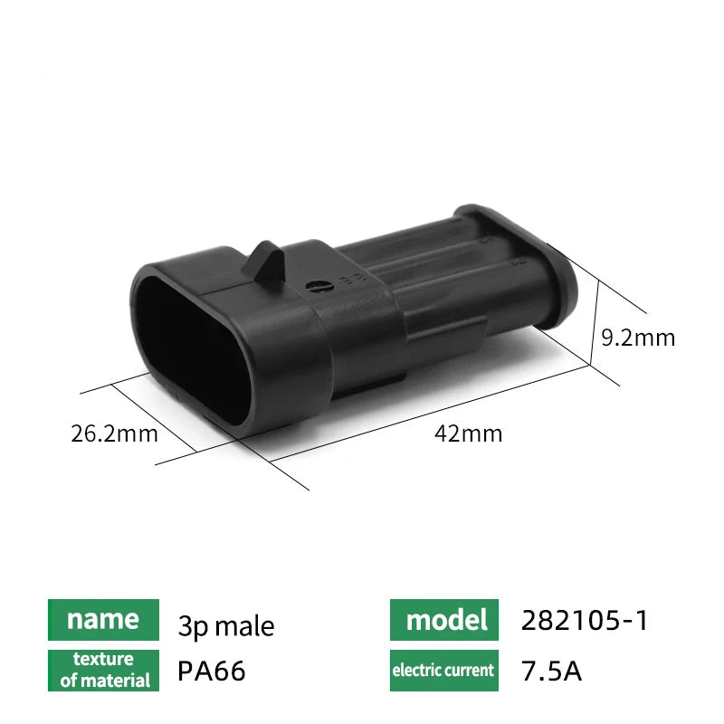 2Pin 1.5 AMP Series Waterproof Car Connector DJ7041-1.5-11/21 282080-1 Docking Terminal Plug Socket Kit Automotive Marine