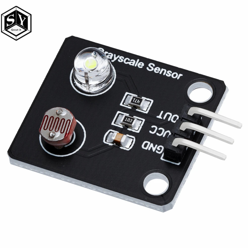 0-5V Analog Photoresistor Sensor Module: Light-Sensitive for Grayscale & Line Tracking for Arduino Compatible