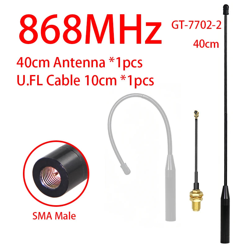 GIZONT LoRa 868MHz Soft Antenna 17CM General 869MHz SMA Flexible Whip Antenna 20CM For MeshTastic LoRaWan ESP32 Teletransmission