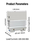 10A 25A 40A 60A 80A 100A Single Phase Slim SSR Solid State Relay With Heat Sink Industrial Relay DIN Rail Mount