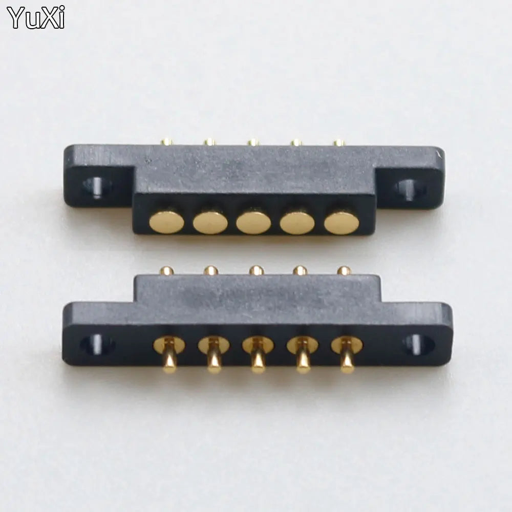 Spring Loaded Pogo Pin Connector 5 Pin 2.54MM PCB Solder Male Female Pogopin L-shape Straight Board Probe Power Connector