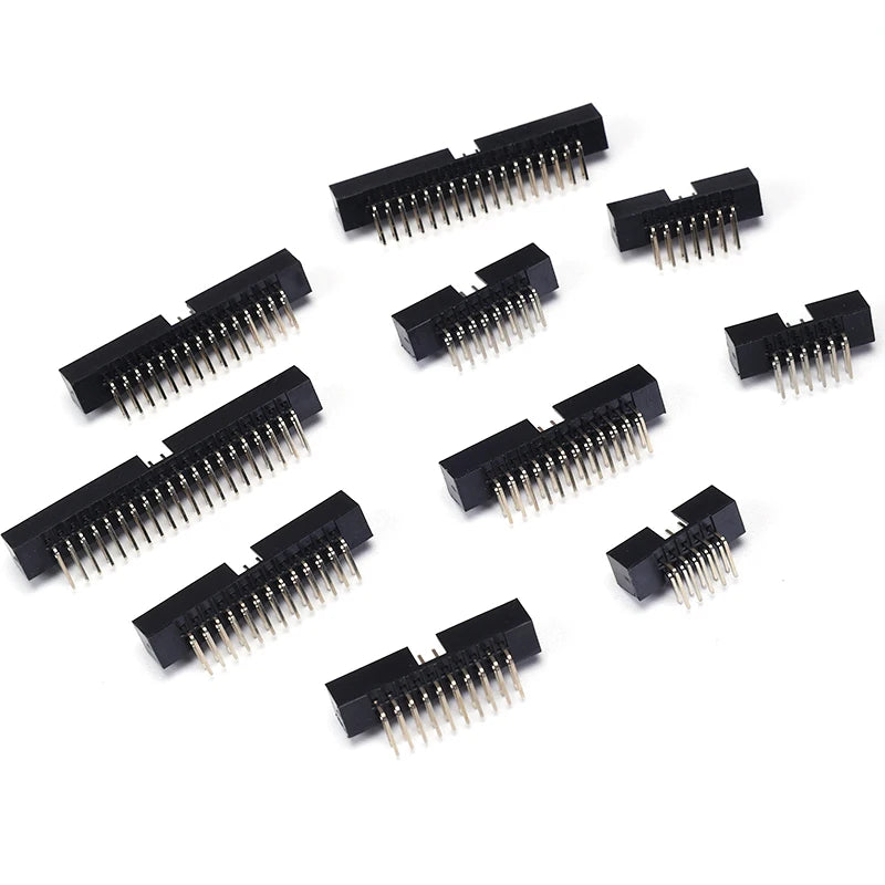 10Pcs IDC Box Headers PCB Connector 1.27mm 2.0mm 2.54mm Pitch Double Row DC3 Male Socket Straight Idc Headers for Electronics