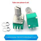 5PCS RK097NS G Single Double Potentiometer B5K/10K/20K/50K/100K Power Discharge Bit Speaker Audio
