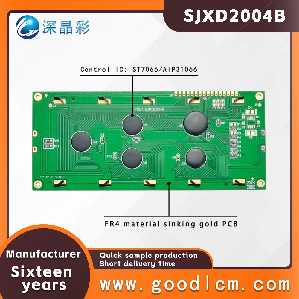 LCD 2004B Display Module 20x4 Large Character LCD Screen Display 20X04 5.0V or 3.3V Power Supply ST7066 Drive Multiple Display