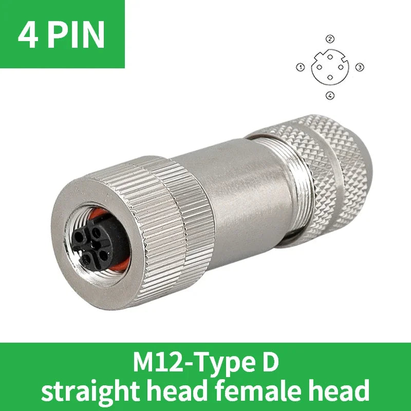 5/10/20 Pcs M12 4/5/6/8/12/17 Pin Shielded Sensor Connector Male Female Metal Assembly Aviation Plug