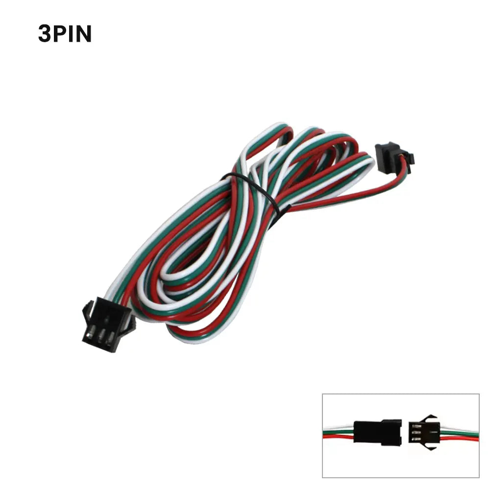 0.5m 1m 2m 2Pin 3Pin 4Pin SM JST Extension Cable 22AWG JST Plug Male to Female Wire Connector Cable for Led Light CCTV Driver