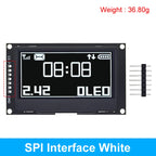 TZT 2.42" 2.42 inch LCD Screen White  Yellow 128x64 OLED Display Module IIC I2C SPI Serial for C51 SPD0301