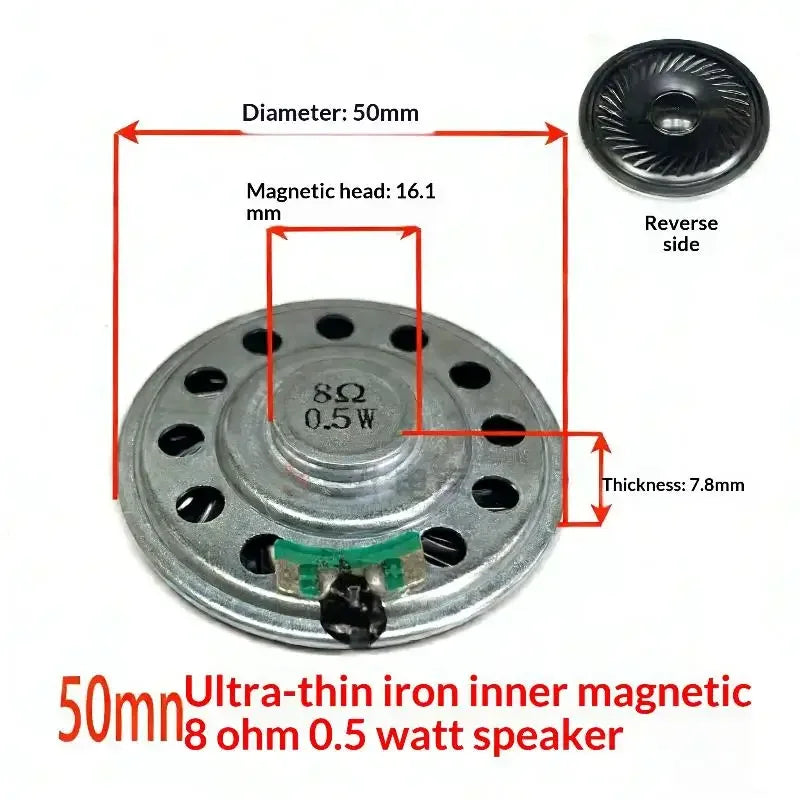 1Pcs Diameter 30mm 32mm 36mm 40mm 45mm 50mm 57mm Loudspeaker 0.5W 8 Ohm Ultra-thin Horn Speaker