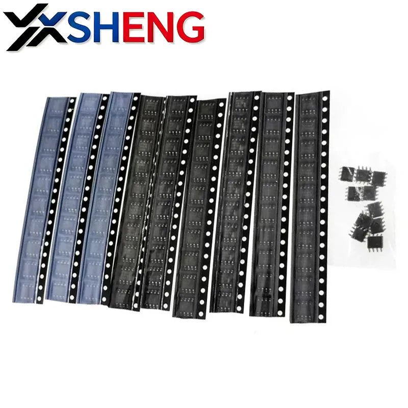 100PCS 10Value Amplifier Circuit DIY Electronic Set SOP-8 NE555 LM358 MC34063 LM393 LM386 LM1458 LM311 TL431 LM293 LM2903 SMD IC