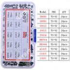 TO-92 TO-92L TO-126 TO-220 Series Mosfet Triode Thyristor PNP NPN Transistor Assortment Kit Box
