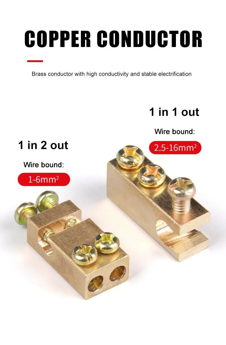 T‑Type Wire Connector ZK Terminal Splitter I-type Brass Clamp Electrical Wire Junction Box for Household Lighting Socket Wiring