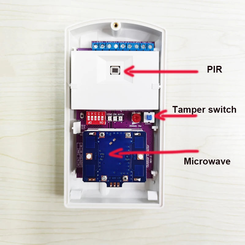 Security Alarm Outdoor Waterproof Wired Motion Sensor Dual Tech PIR Microwave Detector Anti-Pet Occupancy Sensor for Home Office