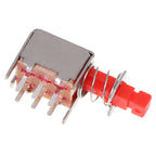 10pcs PS-22F03 Right Angle PCB Latching Push Button Switch DPDT Double Pole 6 Pin Self-locking Key Power Switches