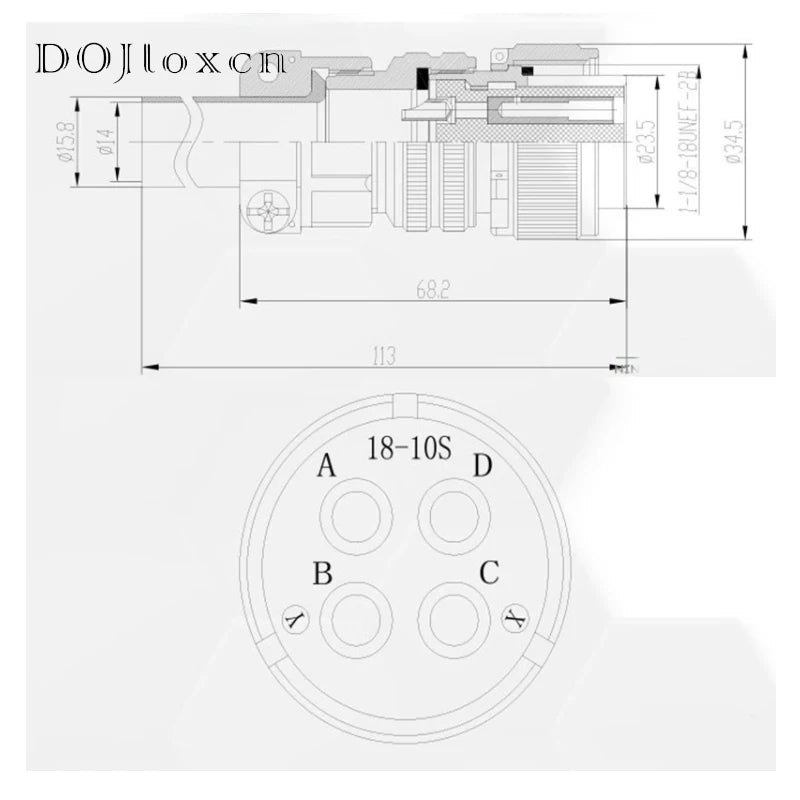 1 Set 4 Pin MS5015 Military Standard Aviation Electricity Plug MS3108A-18-10S/P MS3102A Straight Elbow Male Female Connector