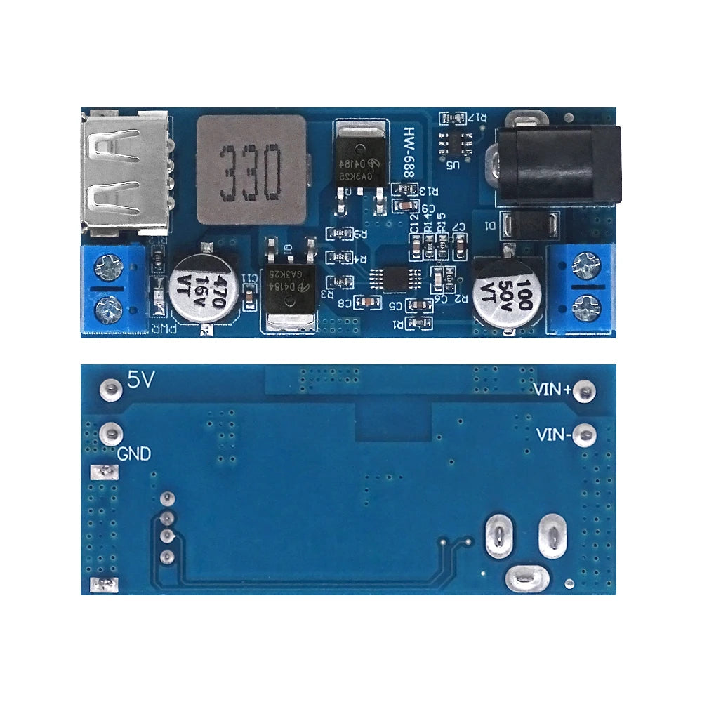 DC-DC 24V/12V To 5V 5A Step Down Power Supply Buck Converter Replace LM2596S Adjustable USB Step-down Charging Module For Phone