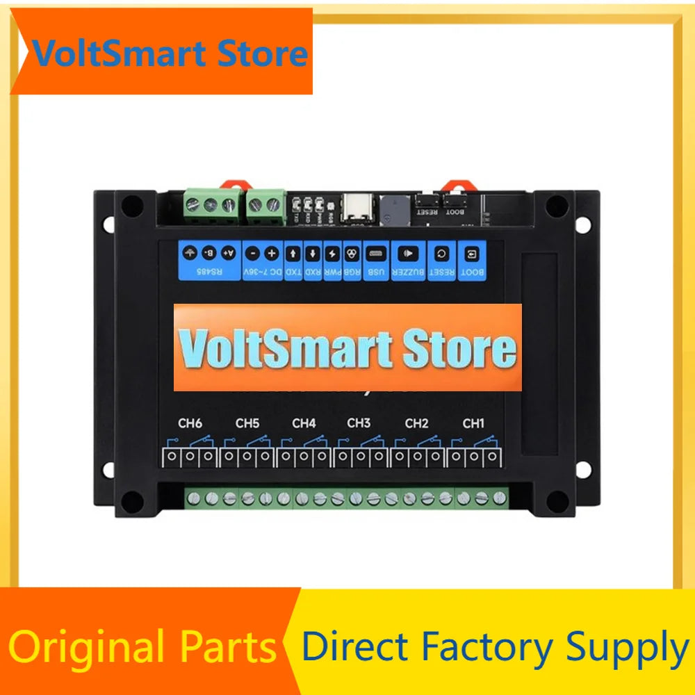 VoltSIndustrial 6-Channel RP2350 Relay Module Onboard RS485 / Pico HAT Interfaces With Multiple Isolation Protection Circuits In