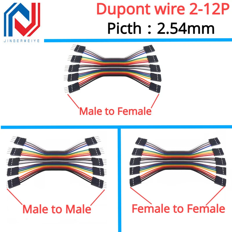 10PCS 2.54mm Double Head DUPONT LINE Jumper Wire Dupont Connector Cable 2.54MM 2P/3P/4P/5P/6P/8P/9P/10P Long 10/20/30CM