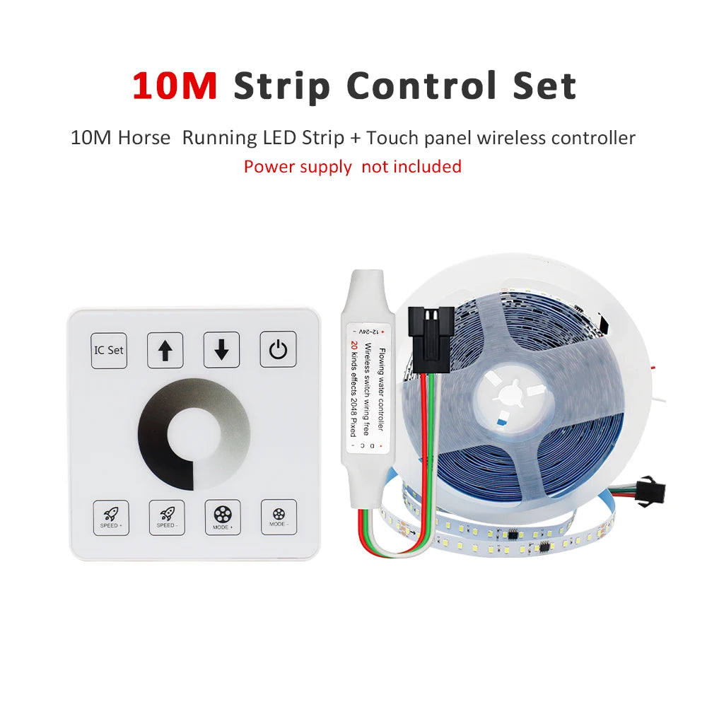 20M 15M 5M 10M Running Water Flowing LED Strip Light DC24 WS2811 SMD2835 Horse Race Pixel Addressable Flexible Linear Lamp Set