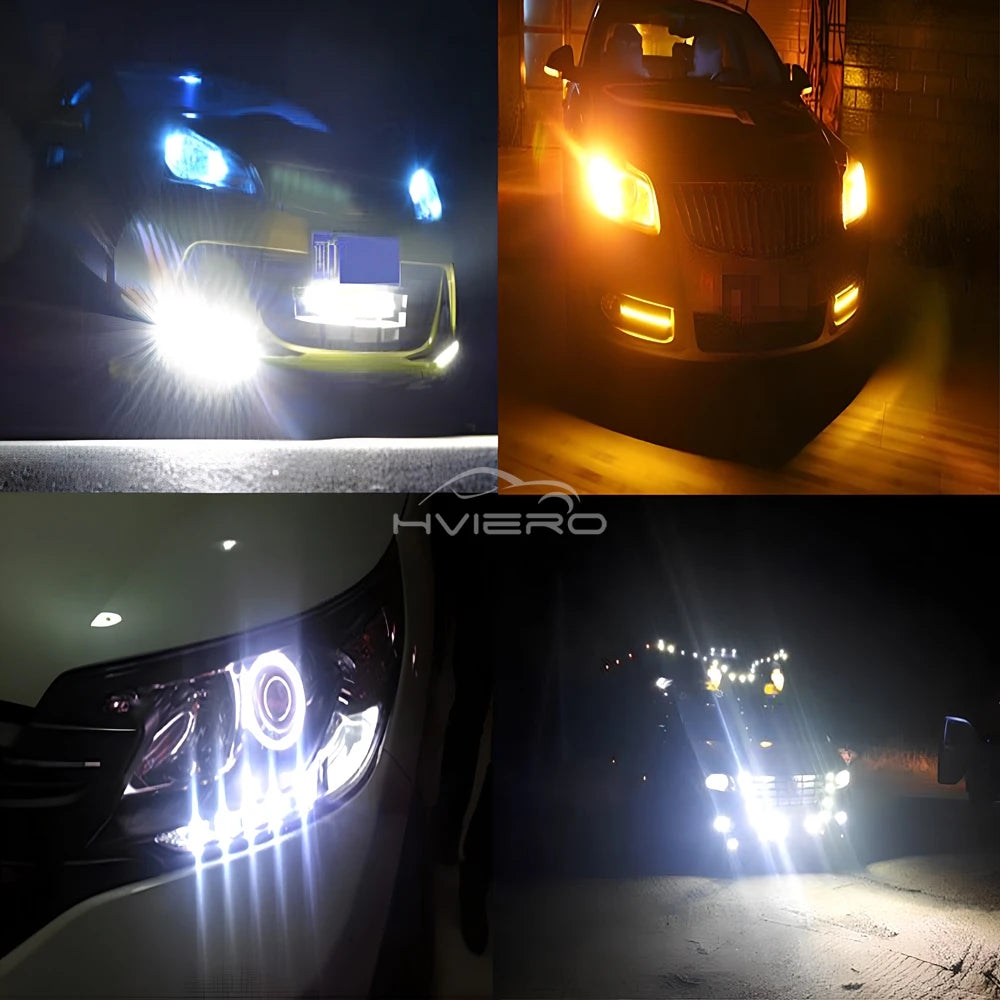 2pcs Car Daytime Running Lights White Yellow Eagle Eye LED 12V 5730 6smd Reversing Parking Tail Bulb Turn Signal Lamp Waterproof