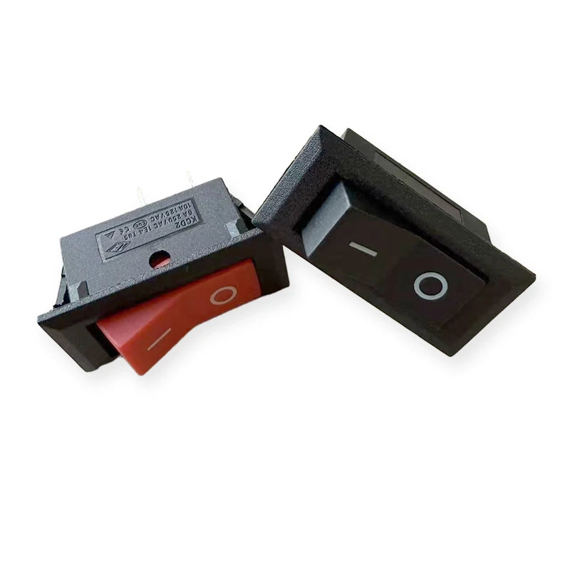 10PCS 16x32.5mm KCD2 Rocker Switch Hole 13.5x28.6mm Black/Red/Mixed 2-Pin 2-Gear 6A 250VAC/10A 125V AC Power Switch Accessories