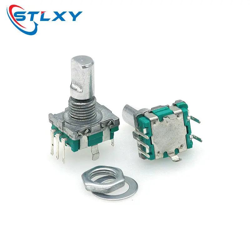 5PCS/LOT 20 Position 360 Degree Rotary Encoder EC11 w Push Button 5Pin Handle Long 15/20MM With A Built In Push Button Switch